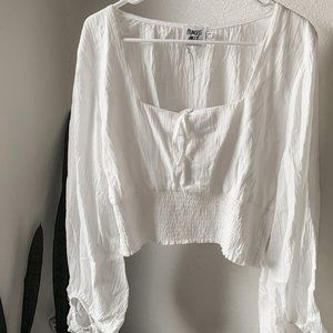 Cropped Peasant Blouse